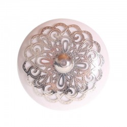 Porcelain knob with silver rosette
