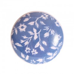 Bútorfogantyú Porcelán Kék Virágmintás