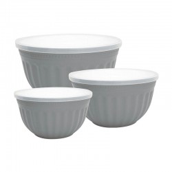 Bowl with Lid Alice Grey Set of 3
