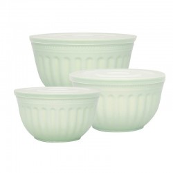 Bowl with Lid Alice green Set of 3