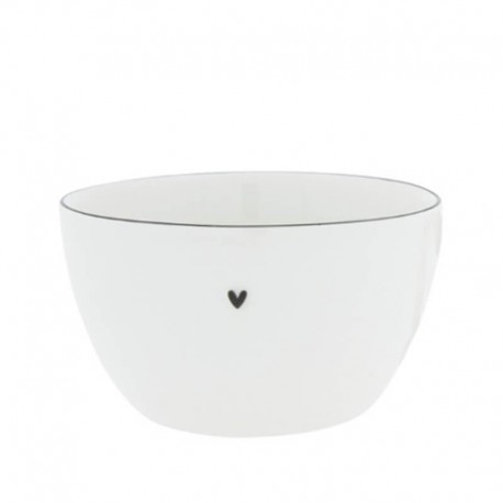 Bowl Medium White /edge Black 15 cm