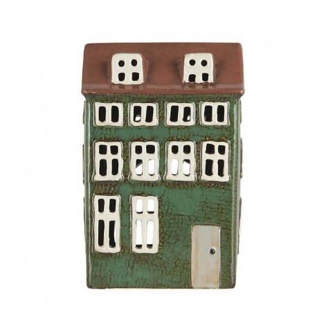 House f/tealight Nyhavn brown roof