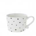 Cup White/little hearts in black