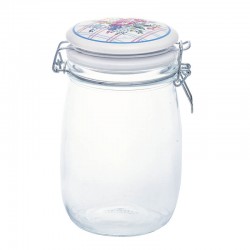 Glass Storage jar Elina white 1L