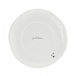 Porcelán mini tányér White/Just love 13 cm