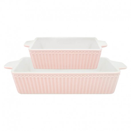 Dishes Alice pale pink rectangular set of 2