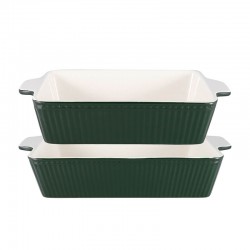 Oven dishes Alice pinewood green rect. set of 2