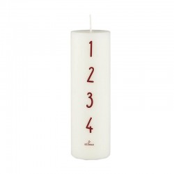 Advent candle 1-4 white w/red numbers
