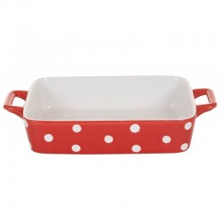 Red Small dish wits dots
