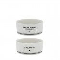 Porcelán etetőtál cica - Happy water