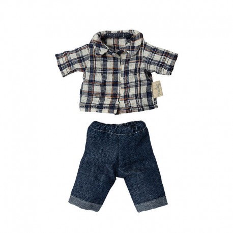 Ruha Egér apa kockás ingben