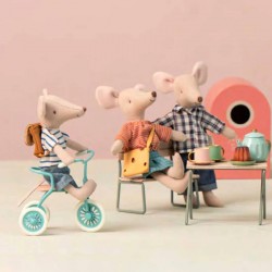 Egér apa kockás ingben