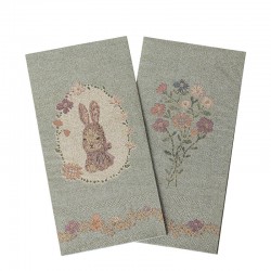 Papírszalvéta Lapin de Pâques - Green/Rose