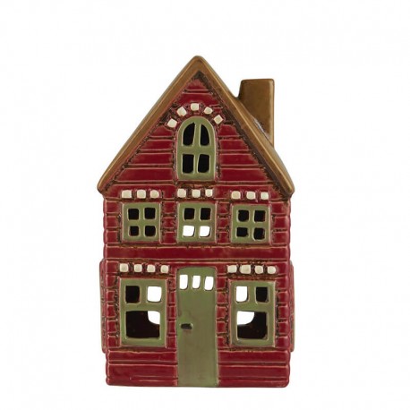 House f/tealight Thorshavn red facade