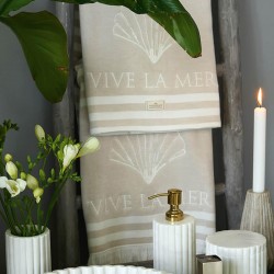 Pamut törölköző Vive la Mer, sand 140x70