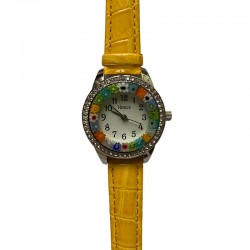 Murano millefiori watch - yellow