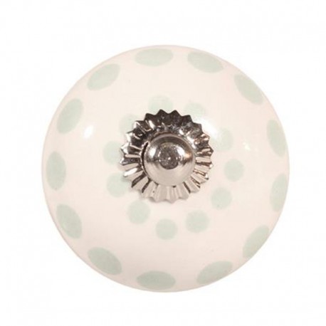 Bútorfogantyú Porcelán menta pöttyös