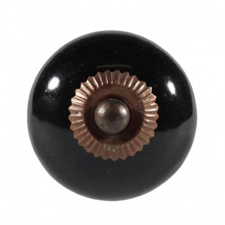 Bútorfogantyú Porcelán Fekete