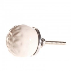 Bútorfogantyú Porcelán fehér virágmintával