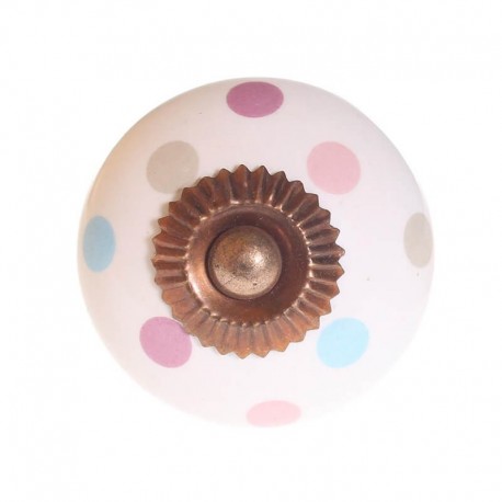 Bútorfogantyú Porcelán pasztel pöttyös