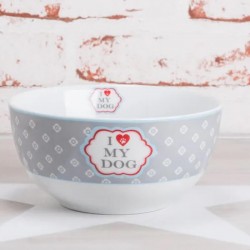 Porcelán müzlis tál Dogs with Flowers