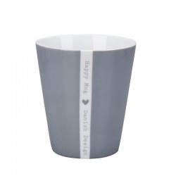 Porcelán latte bögre Heart grey