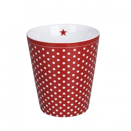 Happy mug, Micro dots, Scarlett red