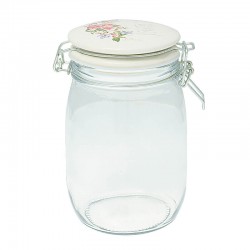 Glass Storage jar Jacobe white 1liter