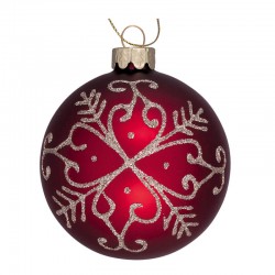 Karácsonyfadísz Red snowflake