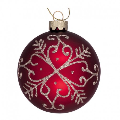 Karácsonyfadísz Red snowflake