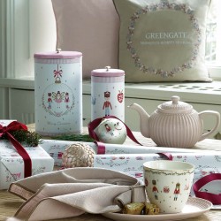 Fém tárolódoboz szett Lucie Xmas white 2 db