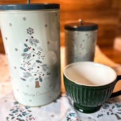 Fém tárolódoboz szett Lucie Xmas white 2 db