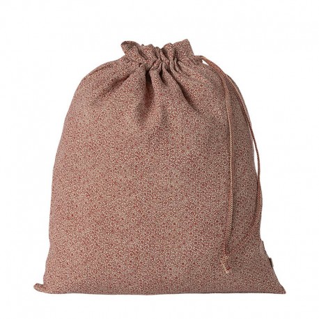 Lenvászon zsák - Plumeria sand/red