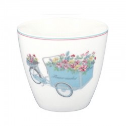 Porcelán latte bögre Portia flower white