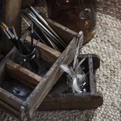 Fa tárolódoboz 3 rekesszel UNIQUE