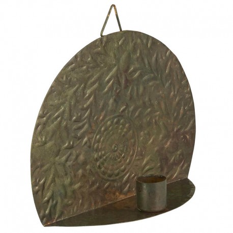 Fali gyertyatartó - green patina