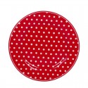 Porcelán desszertes tányér Polka dot red