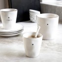 Porcelán latte bögre - White/Natural