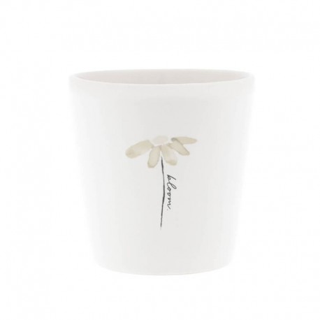 Porcelán latte bögre - White/Bloom