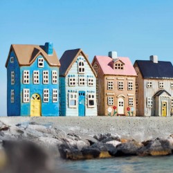 Kerámia gyertyatartó ház Nyhavn blue