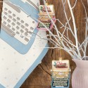 Karácsonyfadísz Typewriter Merry xmas pale pink