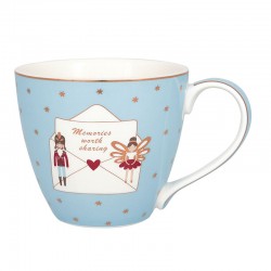 Porcelán teásbögre Xmas letter pale blue
