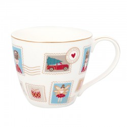 Porcelán teásbögre Xmas letter white