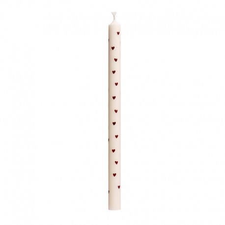 Karácsonyi gyertya – arany szívecskékkel 20 cm