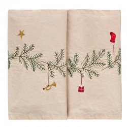 Asztali futó Tradition w/spruce garland