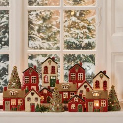 Kerámia gyertyatartó ház Stillenat door wreath and gifts