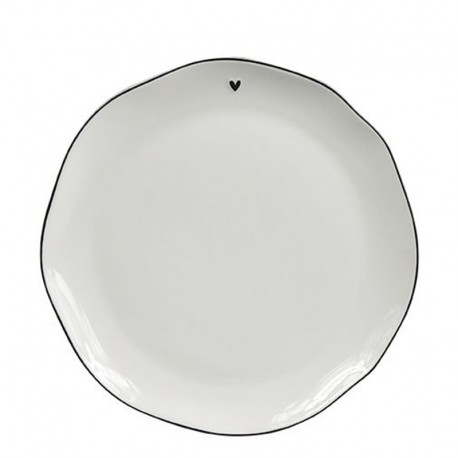 Porcelán reggeliző tányér White/black
