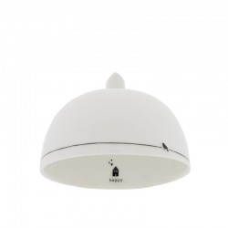 Porcelán mini tálaló búra - Happy