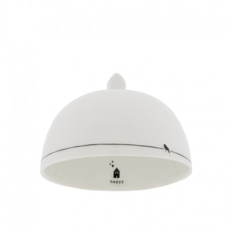 Porcelán mini tálaló búra - Happy