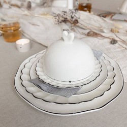 Porcelán mini tálaló búra - Love